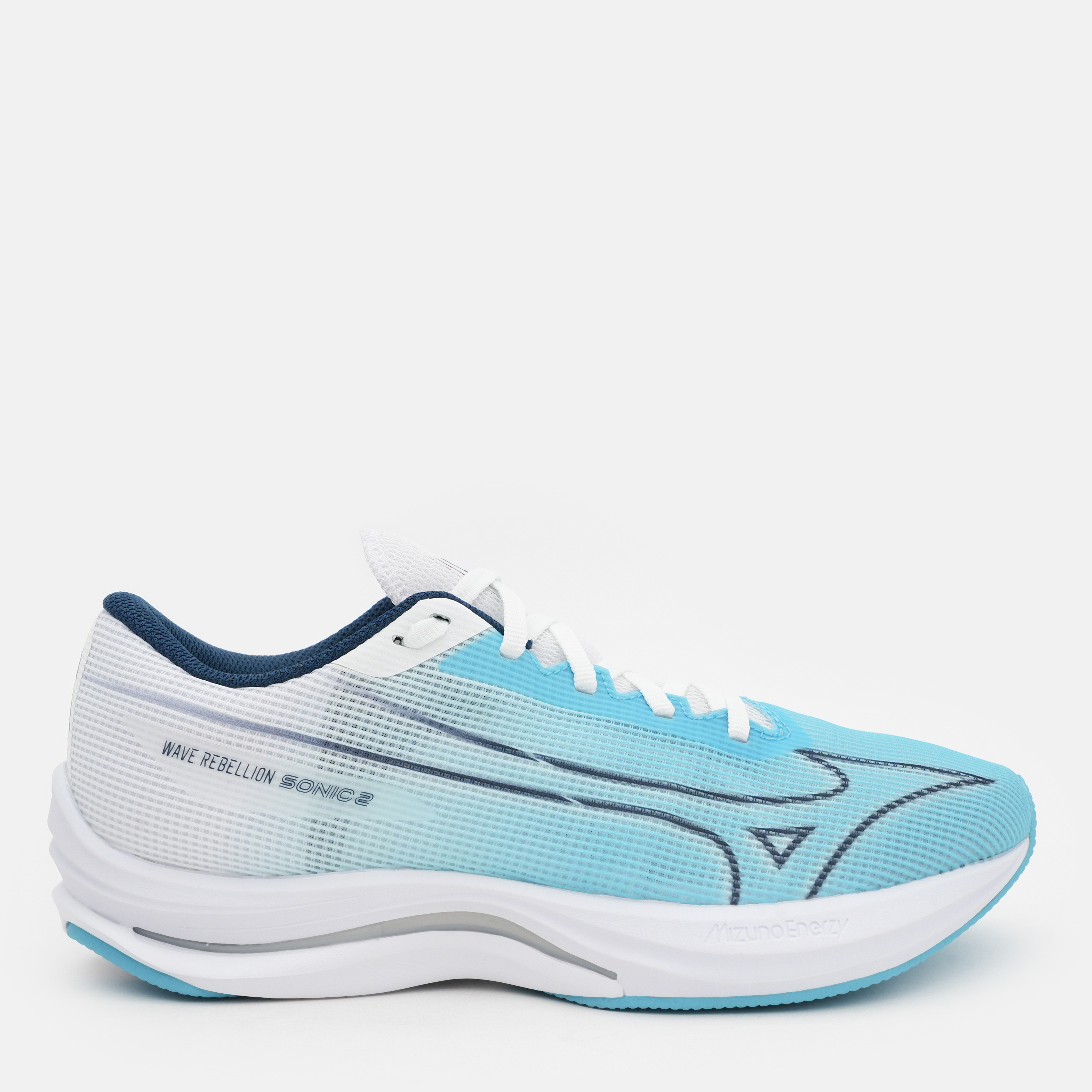 Акція на Жіночі кросівки для бігу Mizuno Wave Rebellion Sonic 2 J1GD243071 39 (6UK) 25 см River Blue/Blue Wing Teal/White від Rozetka