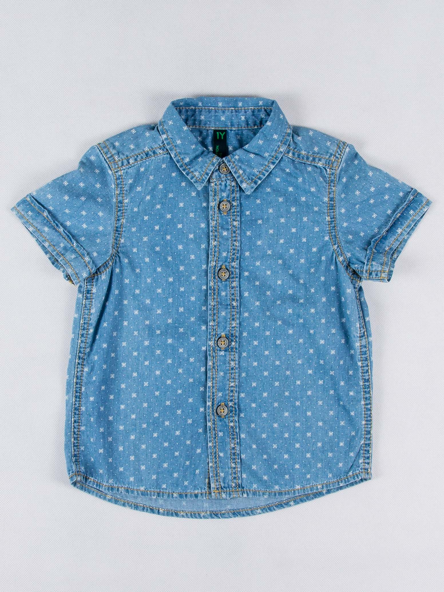 

Рубашка с коротким рукавом Benetton VB-270519-36 130 cm Голубой