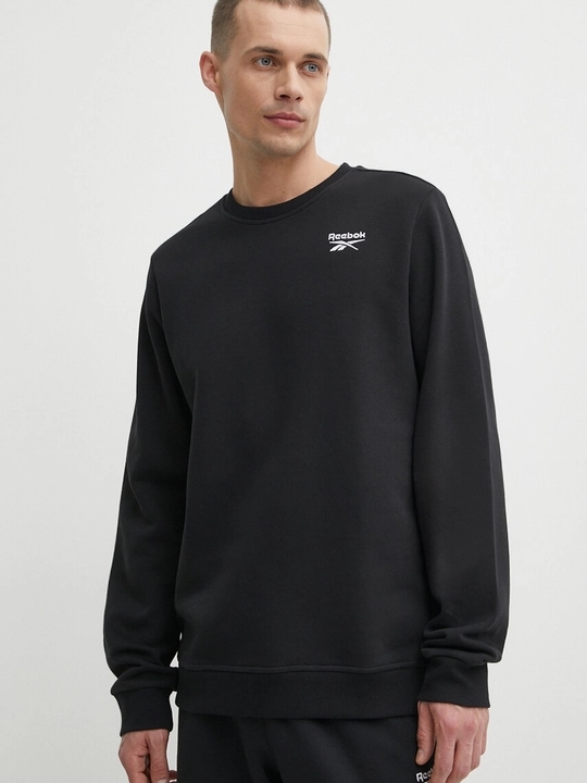 Акція на Світшот на флісі утеплений чоловічий Reebok Identity Small Logo Fleece Crew 100202864 XL Чорний від Rozetka