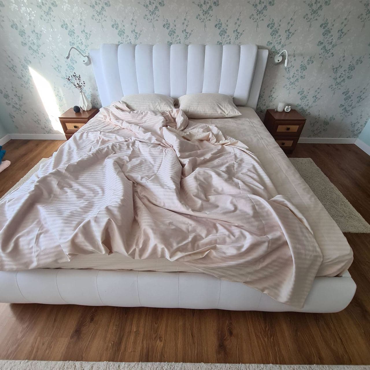 

Комплект постельного белья Good Dream из Страйп Сатина (Евро) Пудровый 1605