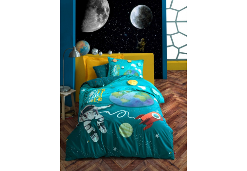 

Комплект постельного белья Cotton Box Little Astronaut 160x220 Разноцветный