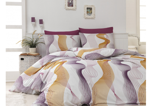 

Комплект постельного белья Majoli Zeus Orange 200x220 Разноцветный