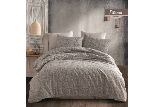 

Комплект постельного белья Majoli Titania v2 Grey 200x220 Серый