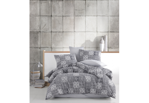 

Комплект постельного белья Majoli Ceramica v1 Grey 200x220 Серый