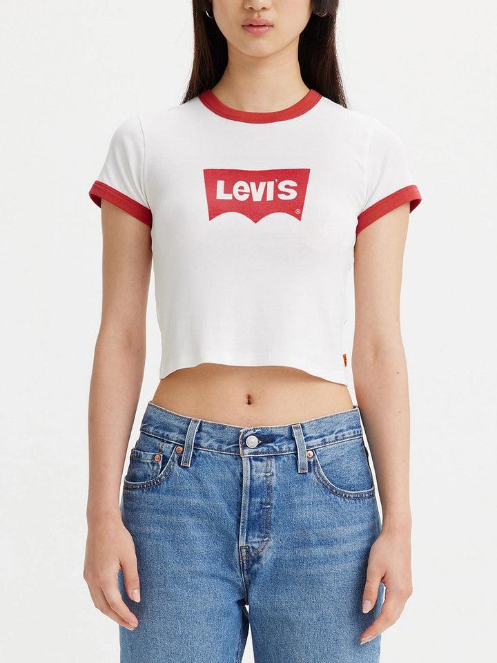 Акція на Футболка бавовняна коротка жіноча Levi's A35230061 S Біла від Rozetka