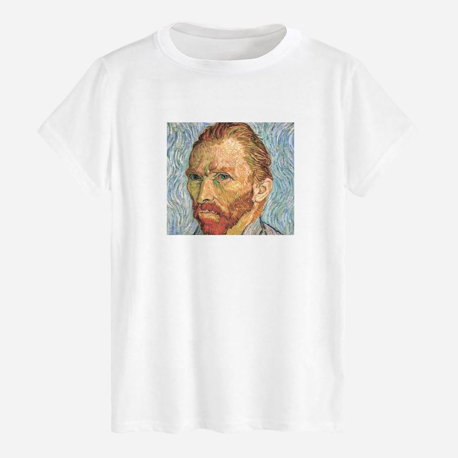 Акція на Футболка бавовняна довга чоловіча Likey Vincent Van Gogh M150-0154 3XL Біла від Rozetka