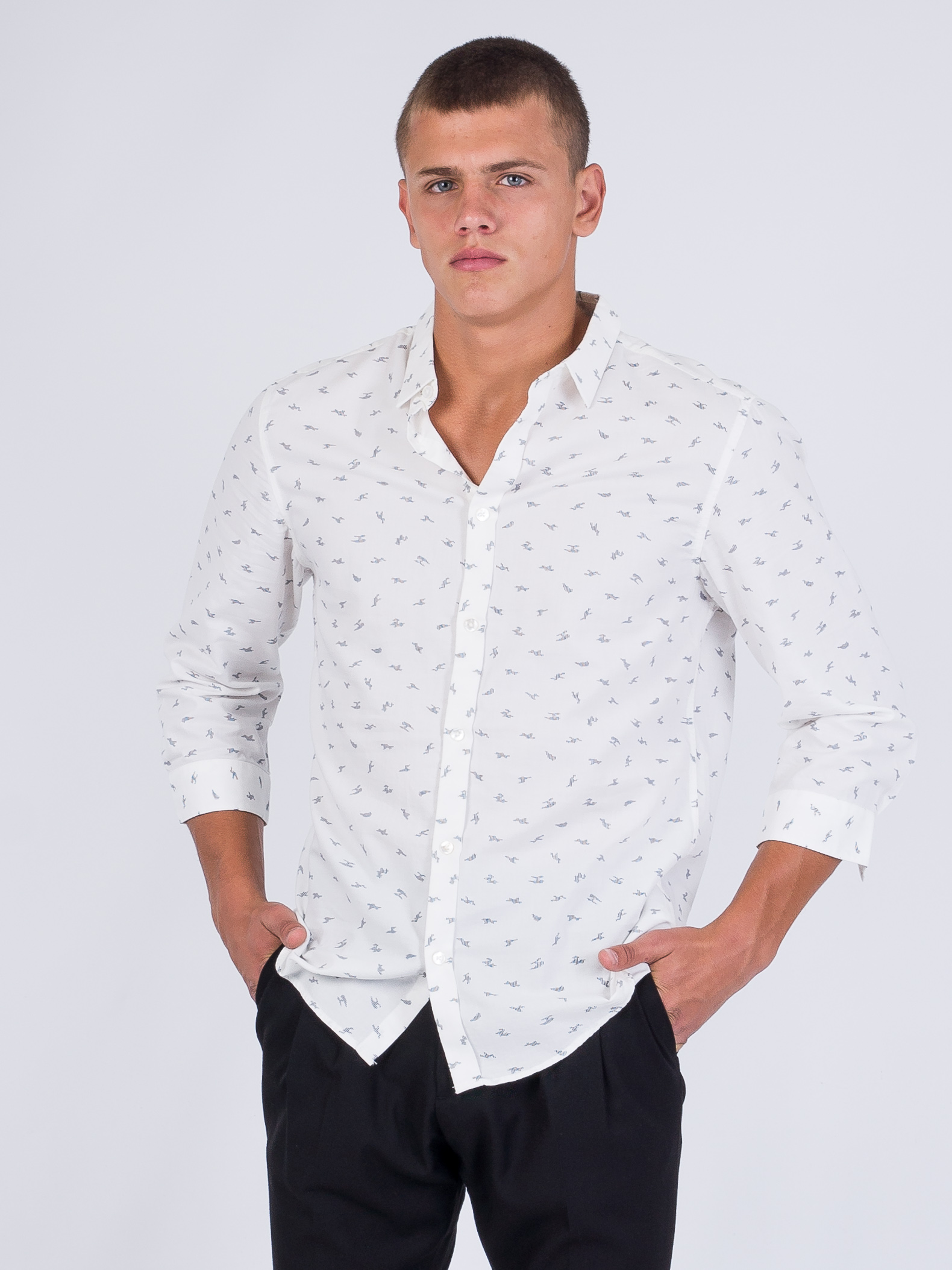 

Рубашка с принтом Jack & Jones 216331505  Белый, Рубашка с принтом Jack & Jones 216331505 L Белый