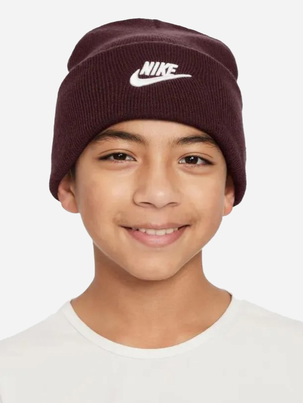 Акція на Дитяча демісезонна шапка-біні Nike K Nk Peak Beanie Tc Fut HF5498-652 54-56 Коричнева від Rozetka