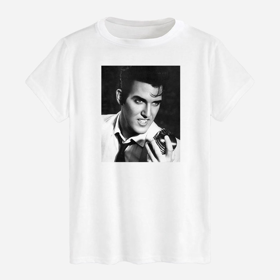 Акція на Футболка бавовняна довга чоловіча Likey Elvis Presley M150-0405 XL Біла від Rozetka