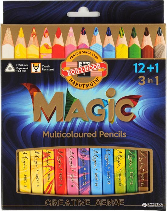 

Карандаши цветные Koh-i-Noor Magic 12+1 цвет (340801)