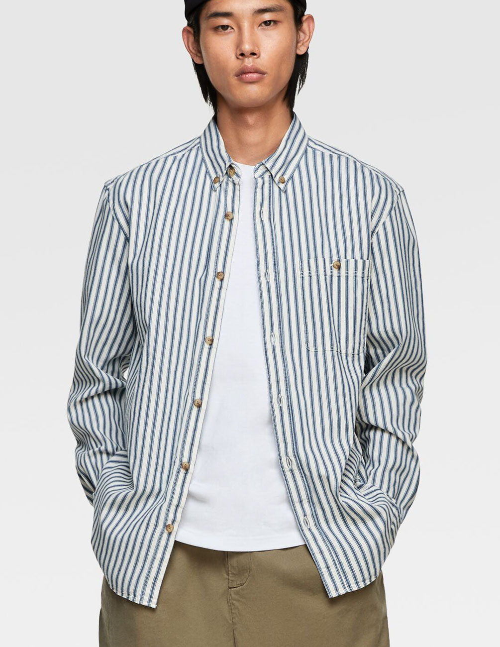 

Рубашка д/р Zara М0104076 (7545/343/104) цвет белый-синий M