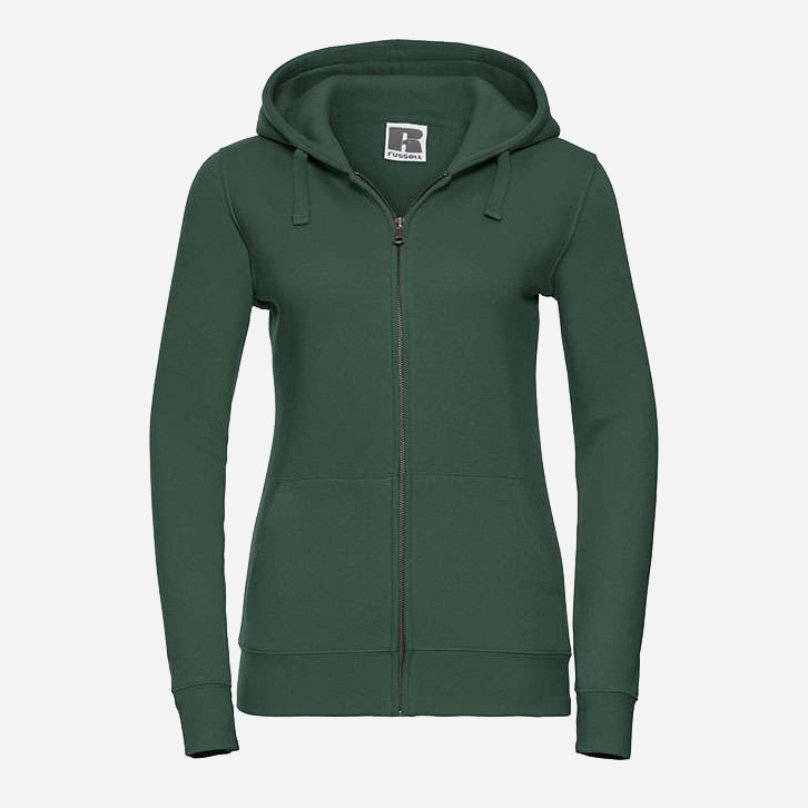 Акція на Толстовка на блискавці з капюшоном жіноча Russell Premium Authentic Zipped Hooded 0R266F XL Смарагдова від Rozetka