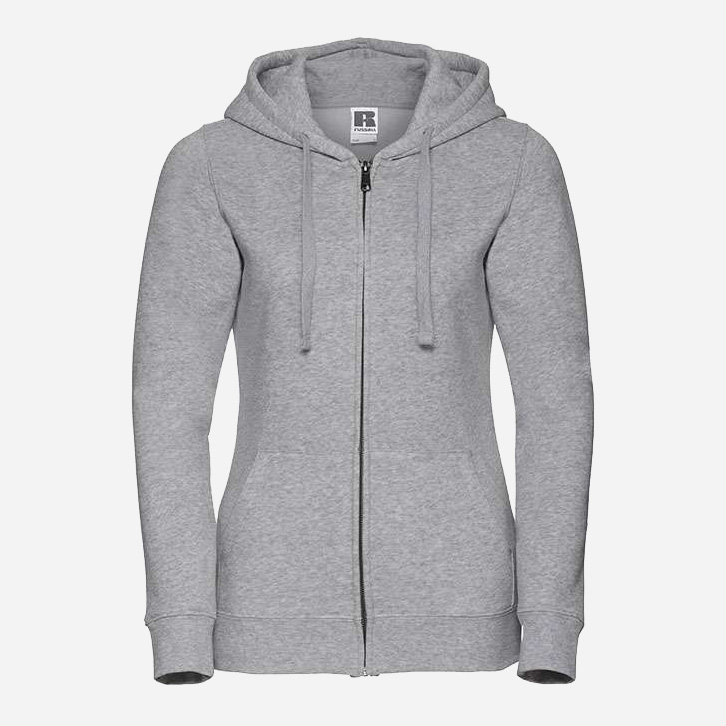 Акція на Толстовка на блискавці з капюшоном жіноча Russell Premium Authentic Zipped Hooded 0R266F M Сірий меланж від Rozetka