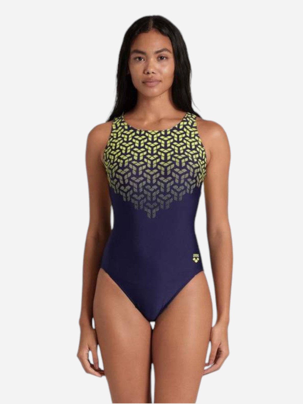 Акція на Купальник суцільний жіночий Arena Kikko V Swimsuit V Back Graphi 006650-760 42 Темно-зелений від Rozetka