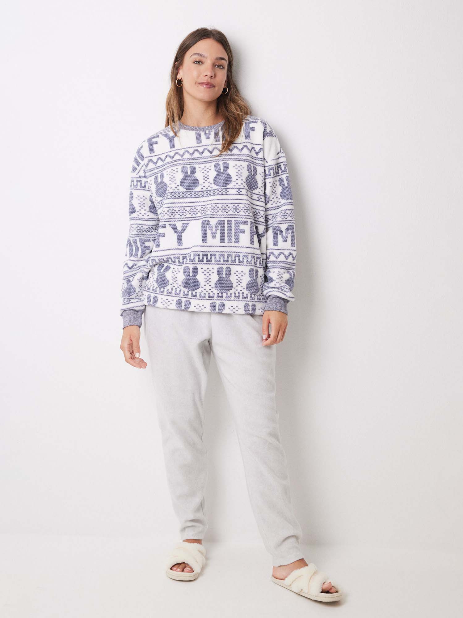 Акція на Піжама (світшот + штани) жіноча тепла флісова Women'Secret Mm Mf Miffy Pj 3138577 L Біла від Rozetka