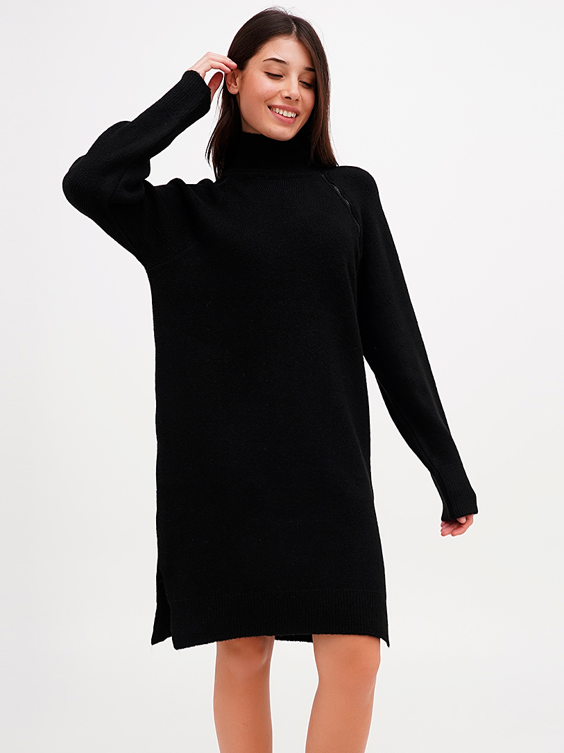 Акція на Сукня в'язана міді зимова жіноча EQUILIBRI W352 013 000 One Size Чорна від Rozetka