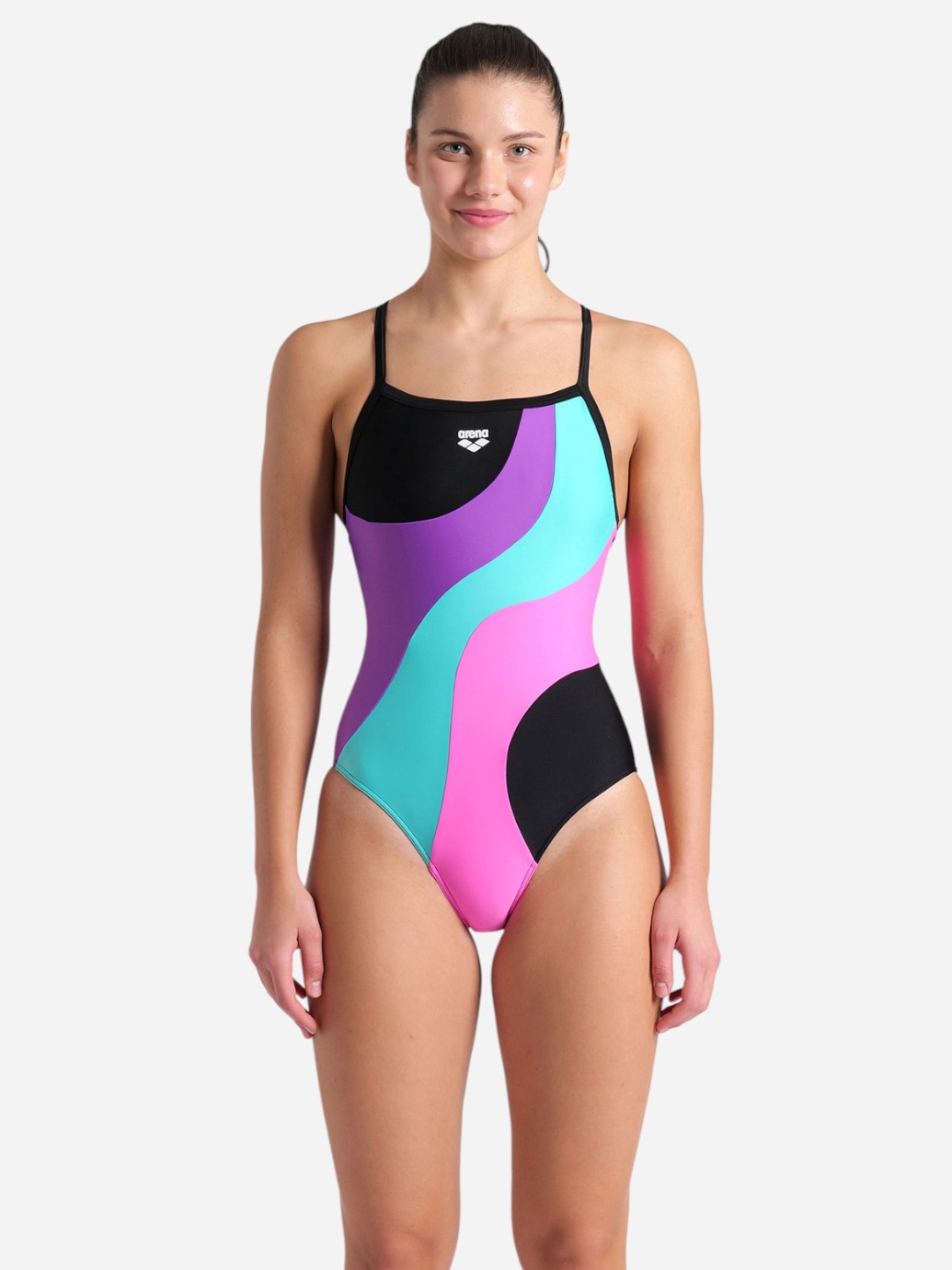 Акція на Купальник суцільний жіночий Arena Multi Slices Swimsuit Lightdro 008094-598 42 Чорний/Бузковий/Бірюзовий/Рожевий від Rozetka