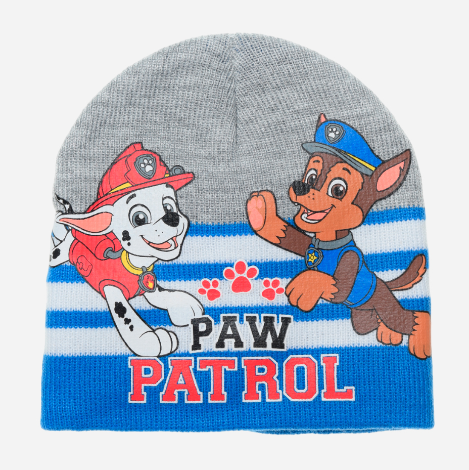 Акція на Дитяча демісезонна шапка-біні в'язана для хлопчика Disney Paw Patrol XH4005 52 см Світло-сіра від Rozetka