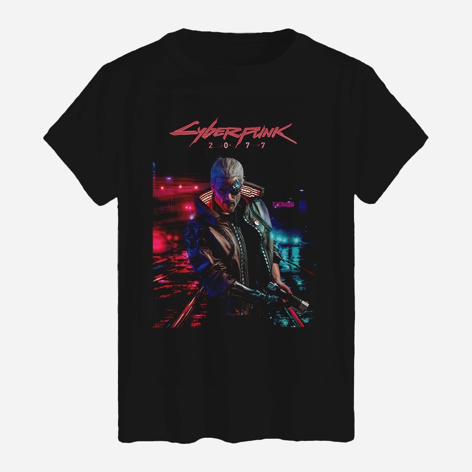 Акція на Футболка бавовняна довга чоловіча Likey Cyberpunk 2077 M150-2508 XL Чорна від Rozetka