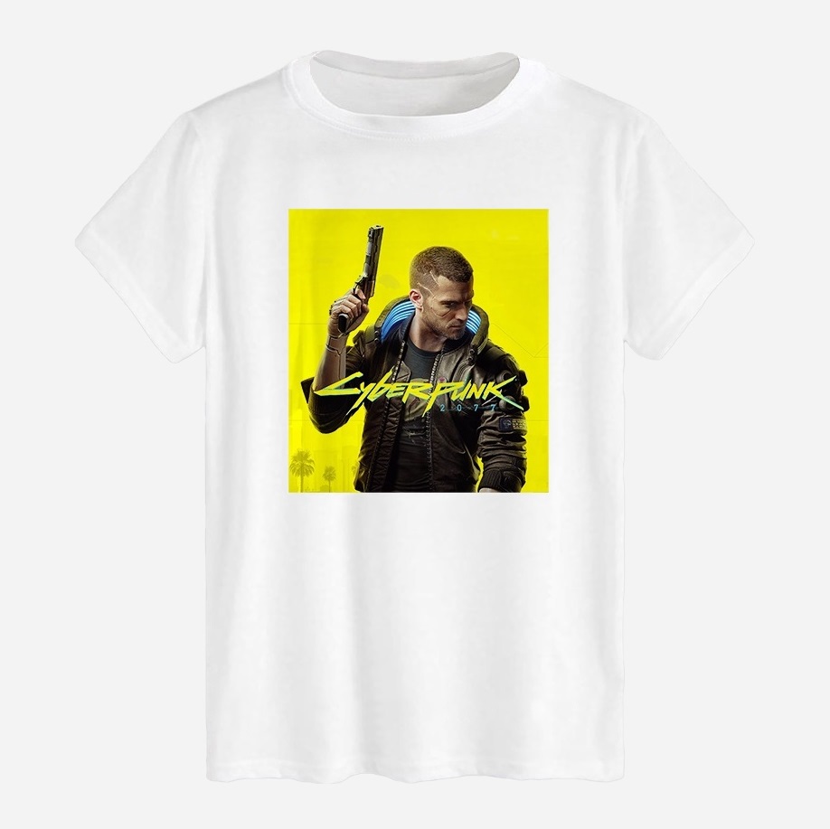 Акція на Футболка бавовняна довга чоловіча Likey Cyberpunk 2077 M150-2504 3XL Біла від Rozetka