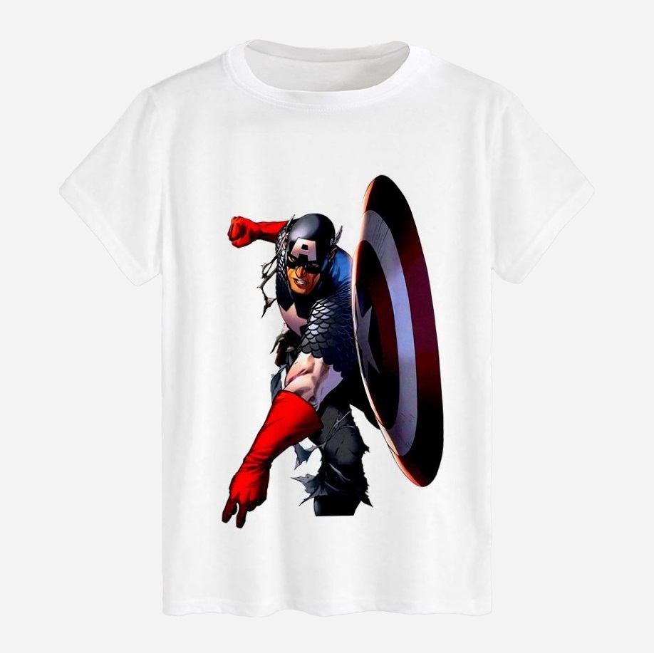 Акція на Футболка бавовняна довга чоловіча Likey Captain America M150-0601 3XL Біла від Rozetka