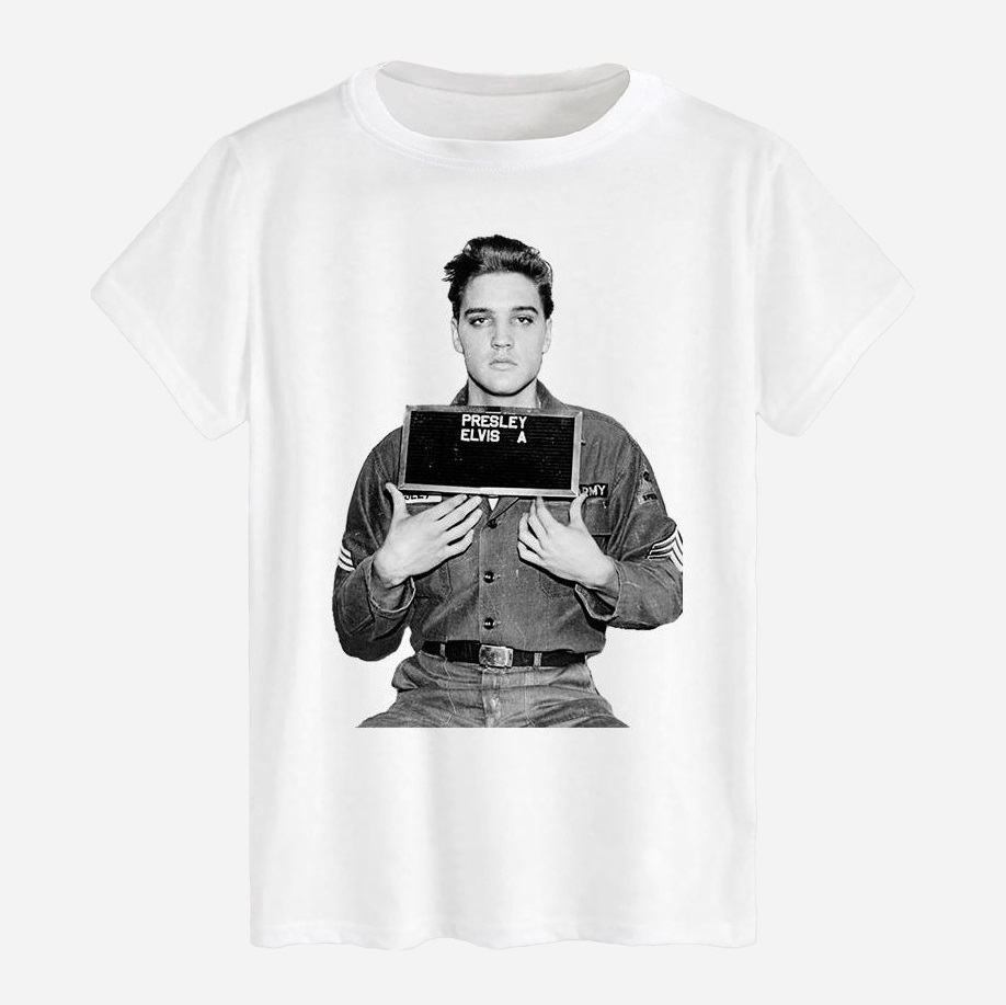 Акція на Футболка бавовняна довга чоловіча Likey Elvis Aaron Presley M150-0403 XXL Біла від Rozetka