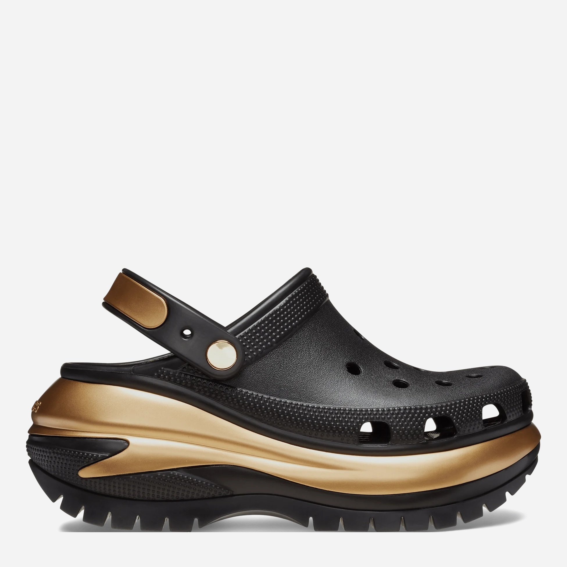 Акція на Жіночі крокси Crocs Mega Crush Metallic 210368-072 38-39 (M6/W8) 24 см Black/Gold від Rozetka