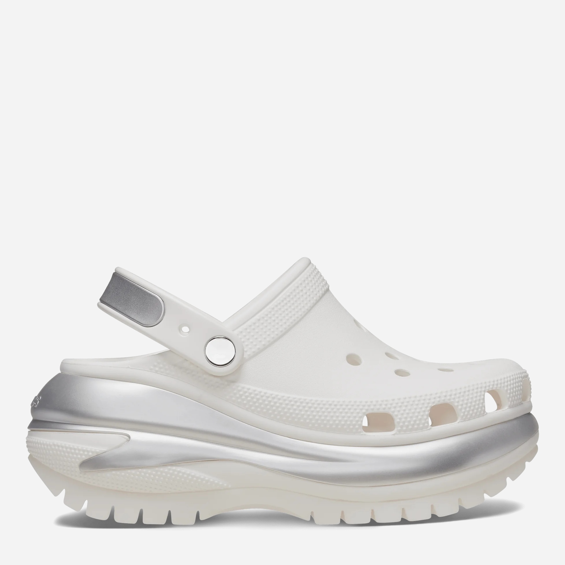 Акція на Жіночі крокси Crocs Mega Crush Metallic 210368-138 37-38 (M5/W7) 23 см White/Silver від Rozetka