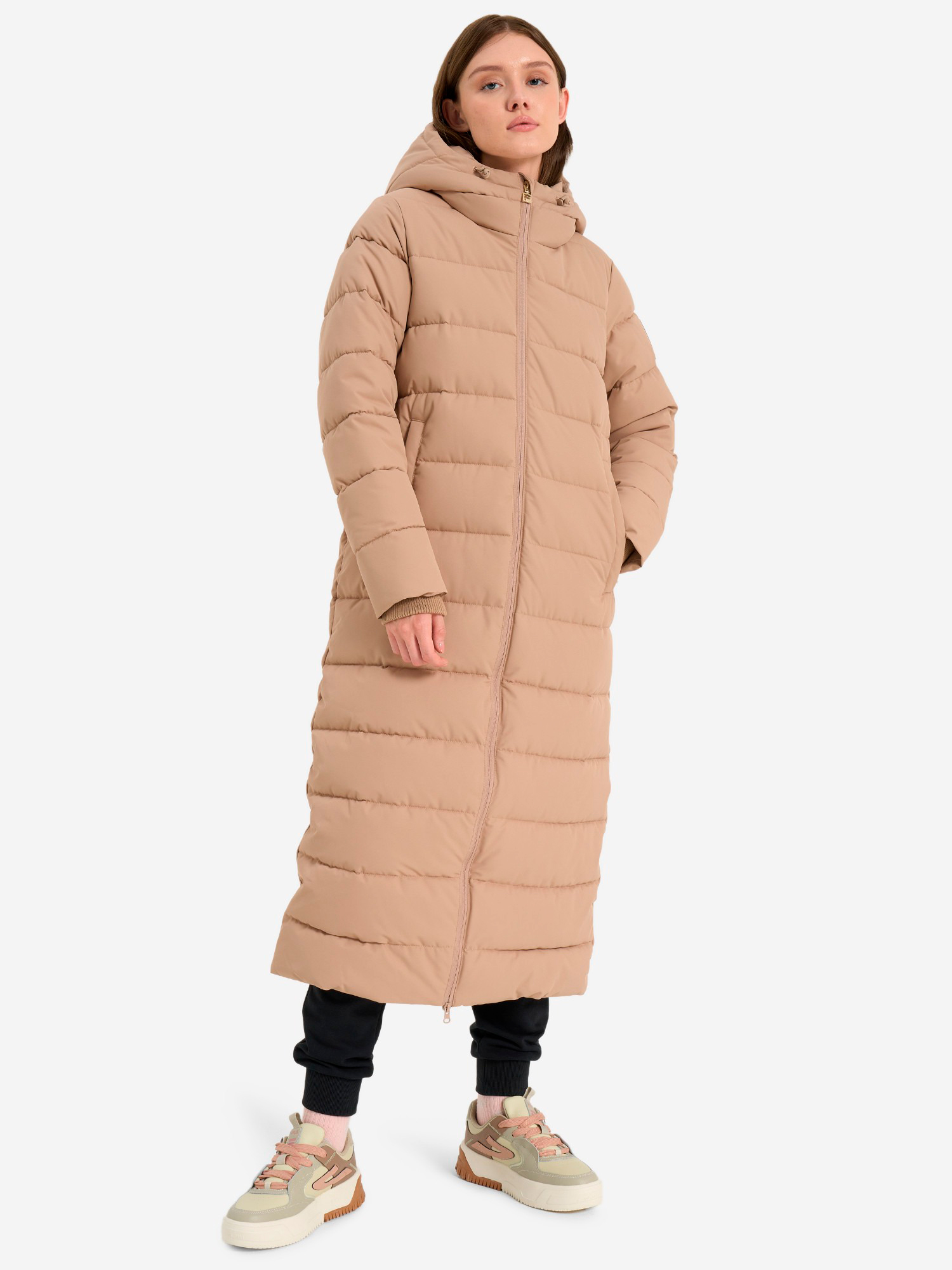 Акція на Куртка зимова довга жіноча Fila Women's coat 129483-T1 48 Бежева від Rozetka