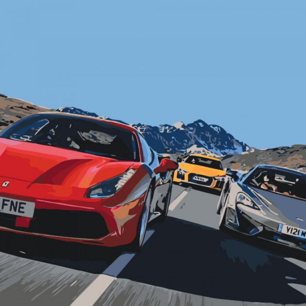 

Картина по номерам Идейка Жажда скорости 40*40 см (в коробке) арт.KH2512