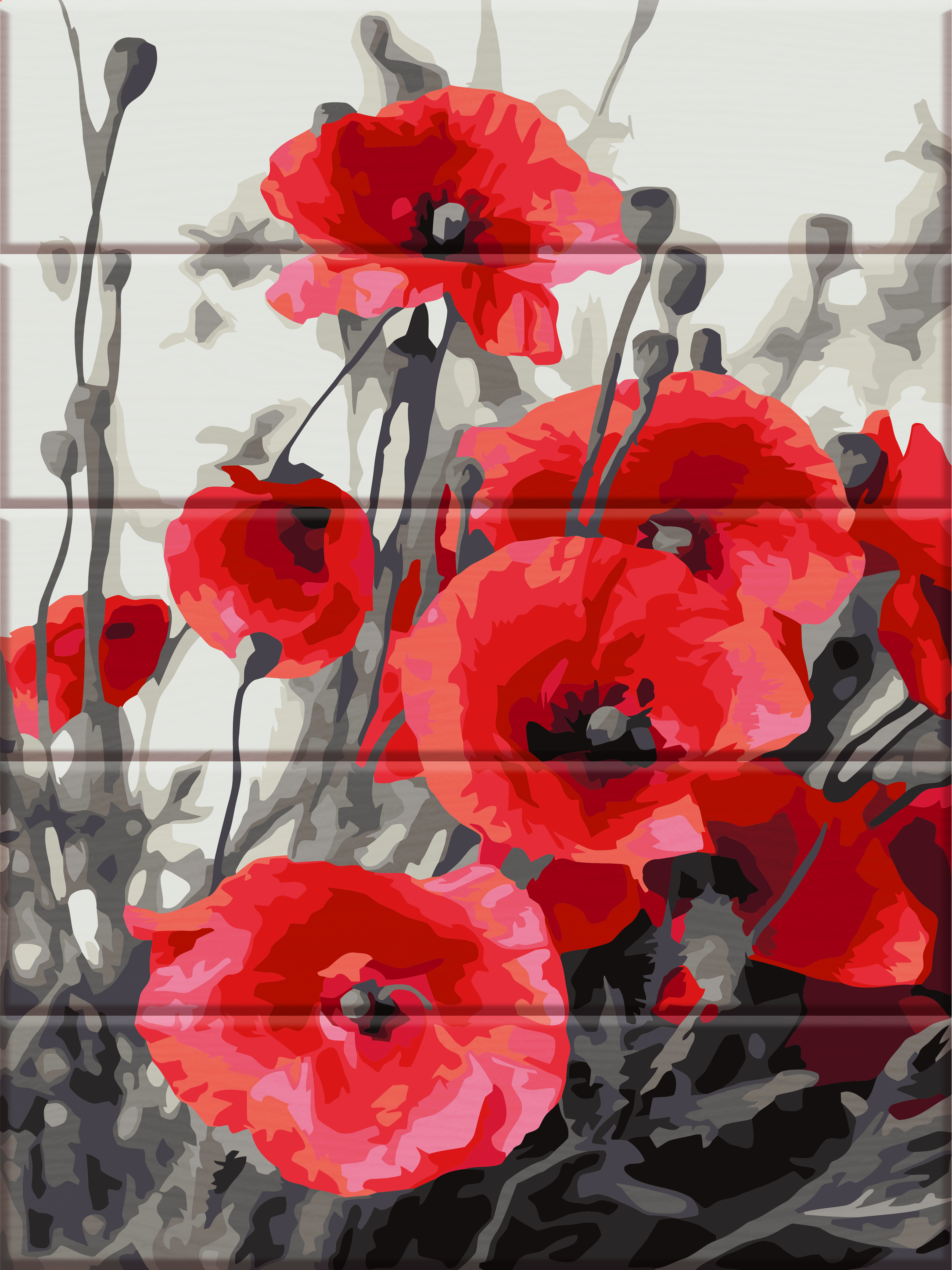 

Картина по номерам ArtStory Маки 40*30 см на дереве (в коробке) арт.ASW108