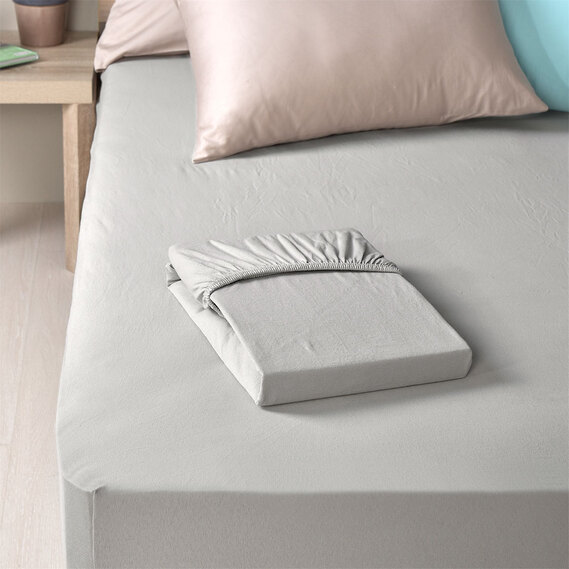 

Простынь Ideia Jersey полуторная 160*200*35см трикотаж на резинке арт.8000010984.св.сірий