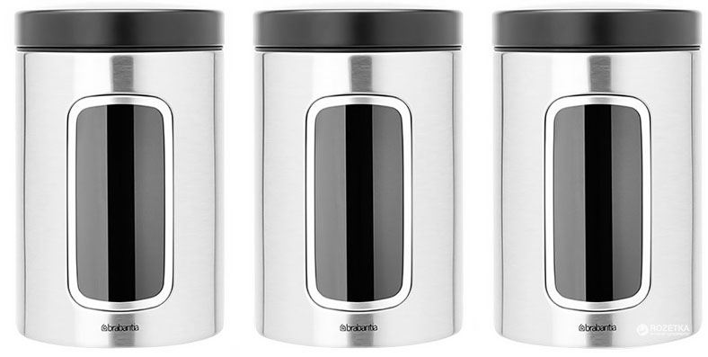 

Набор банок для сыпучих продуктов Brabantia 3 шт
