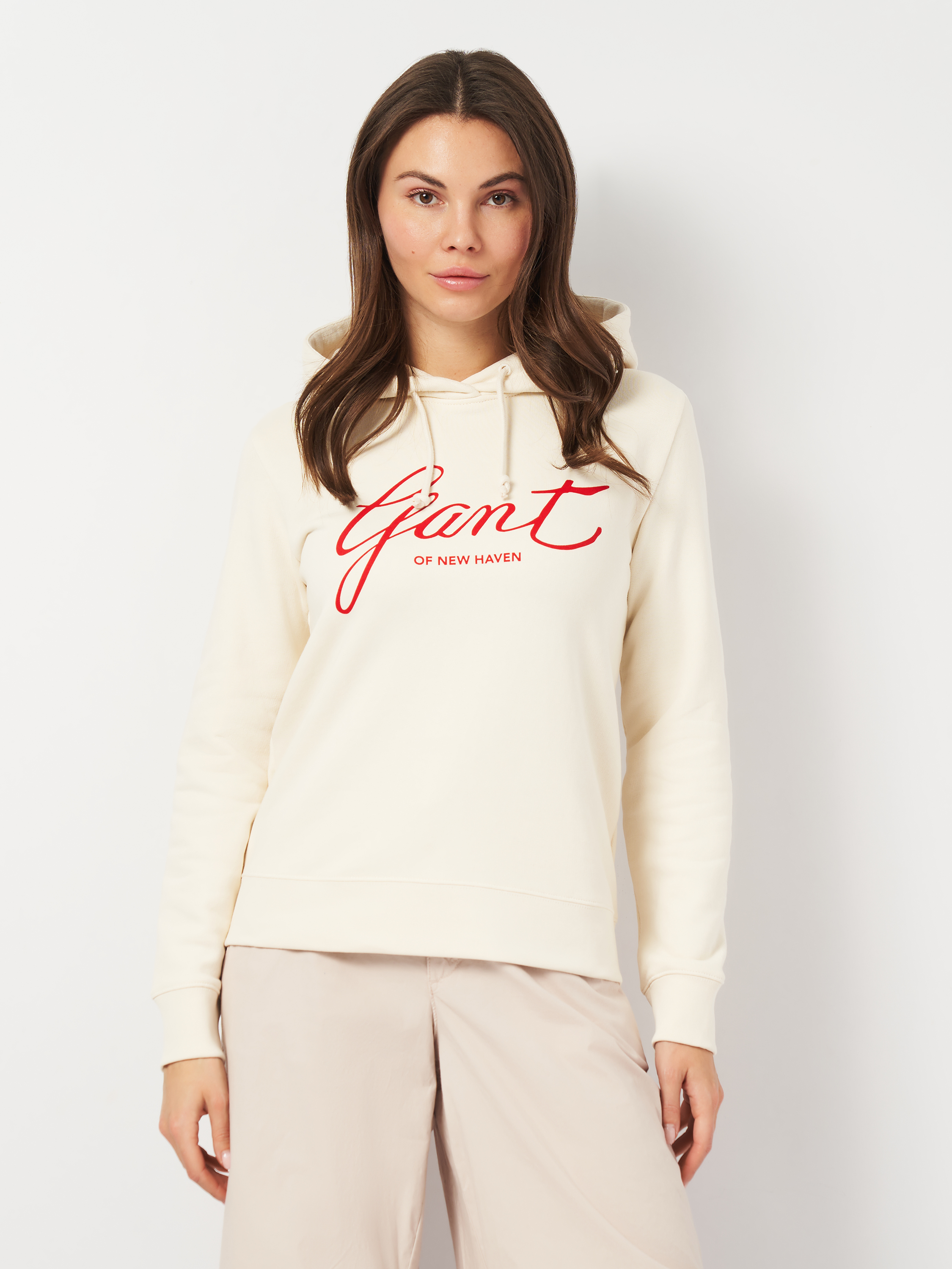 Акція на Худі жіноче GANT Reg Script Hoodie 4201252-130 XL Біле від Rozetka