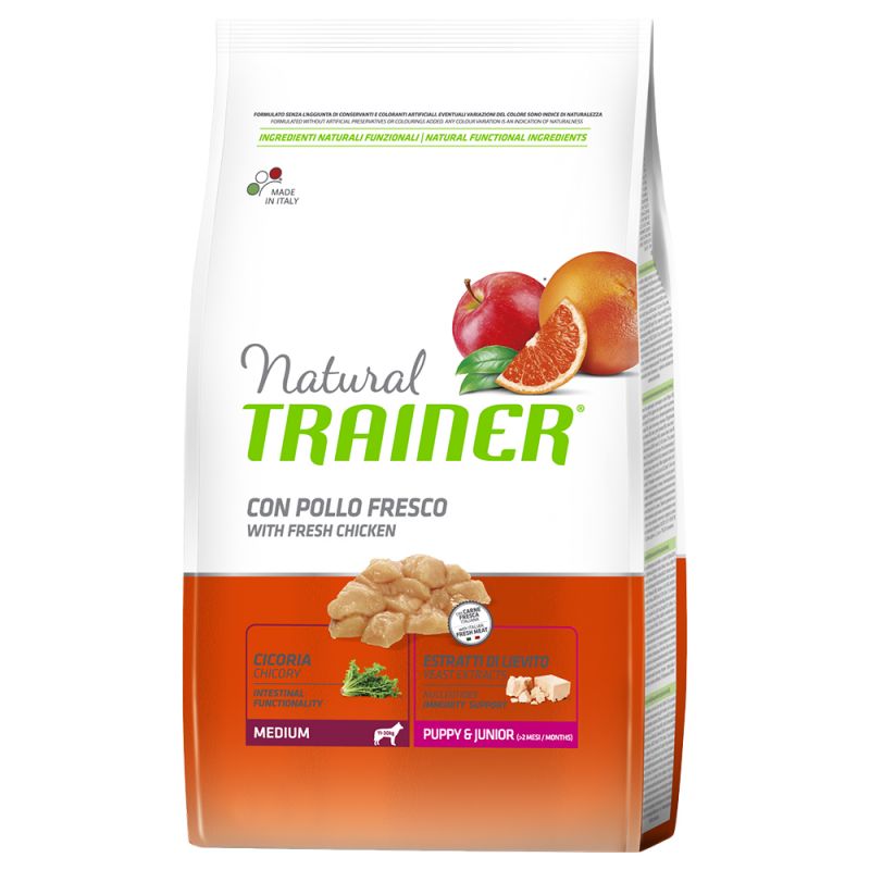 

Сухой корм Trainer Natural Super Premium Puppy&Junior Medium для щенков средних пород до 15 месяцев 0.65 кг