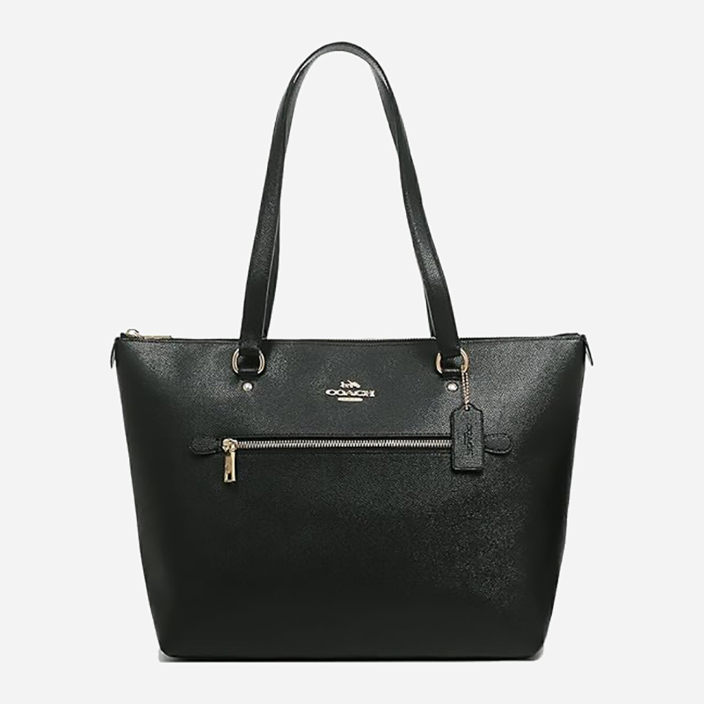 Акція на Сумка жіноча з натуральної шкіри Coach Gallery Tote Black BG-COA-40 Чорна від Rozetka