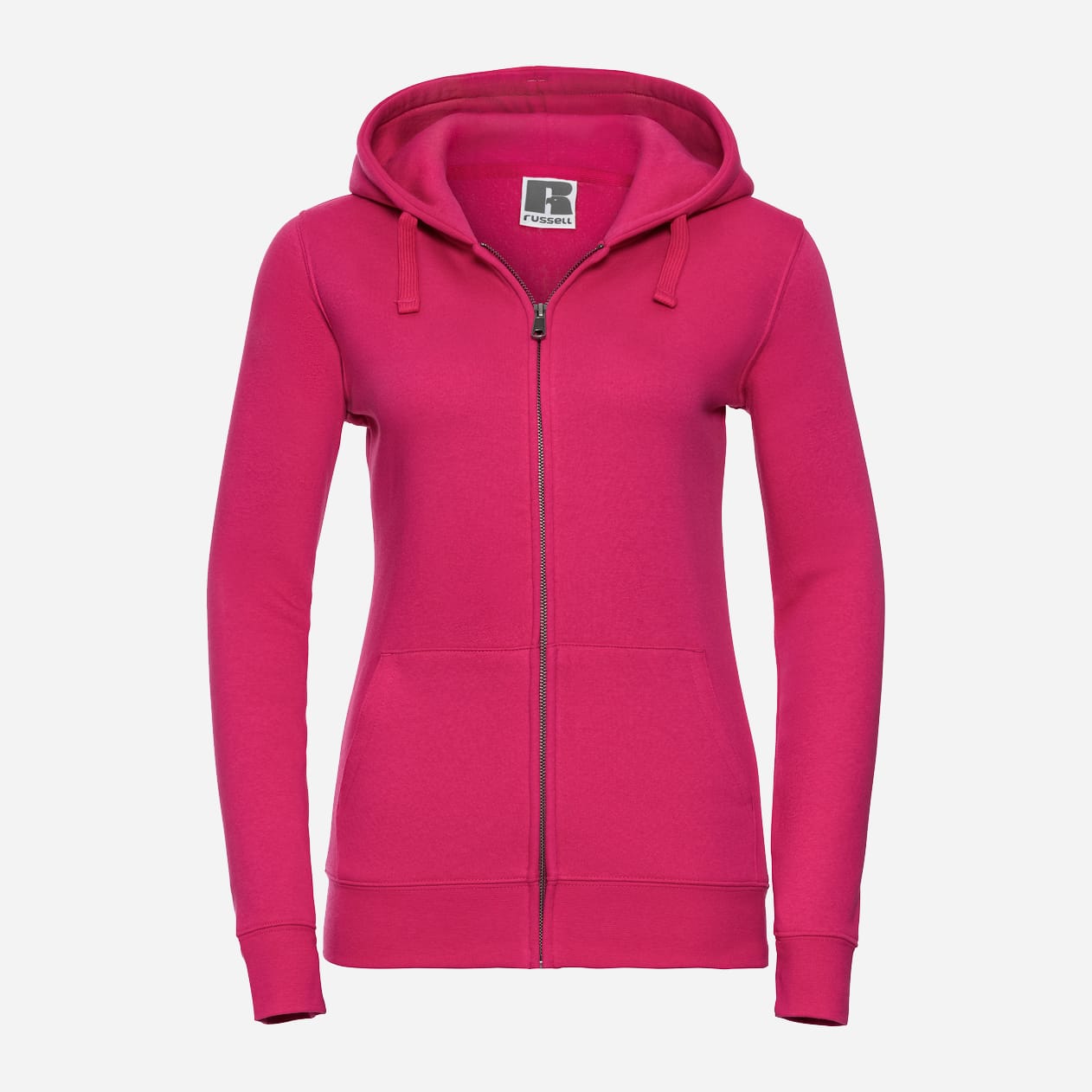 Акція на Толстовка на блискавці з капюшоном жіноча Russell Premium Authentic Zipped Hooded 0R266F XS Фуксія від Rozetka