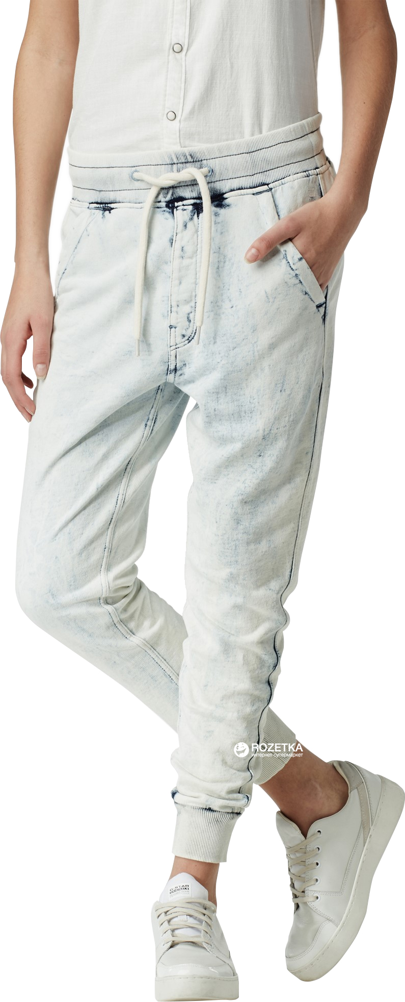 Акція на Штани-джогери жіночі G-Star Raw Sorst Sw Pant Wmn D01098.6877 M Блакитні від Rozetka