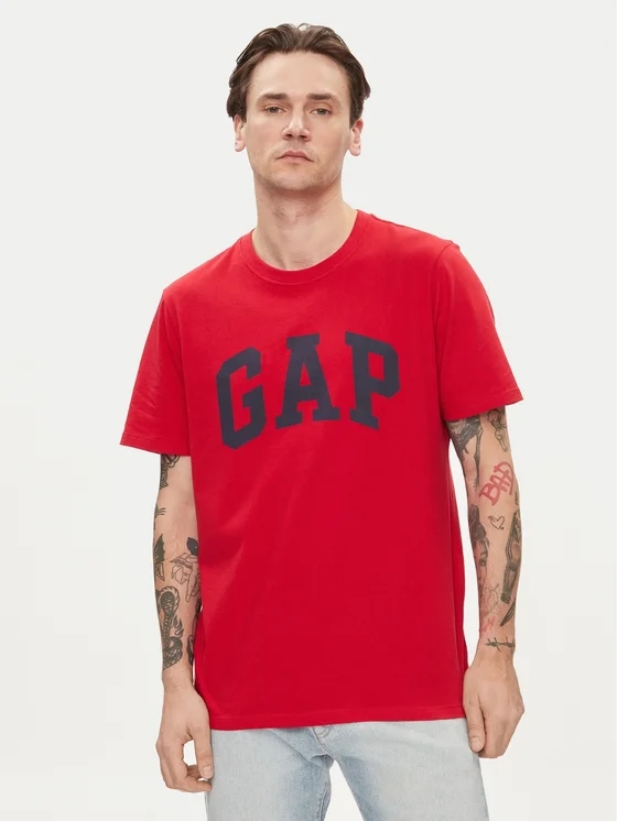 Акція на Футболка бавовняна довга чоловіча GAP 856659-05 XL Червона від Rozetka