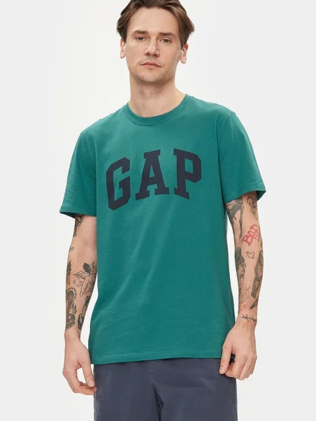 Акція на Футболка бавовняна довга чоловіча GAP 856659-06 XL Зелена від Rozetka