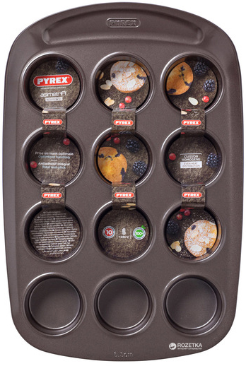 

Форма прямоугольная для выпечки маффинов на 12 шт.Pyrex Asimetria 6.5 см Прямоугольная Коричневая