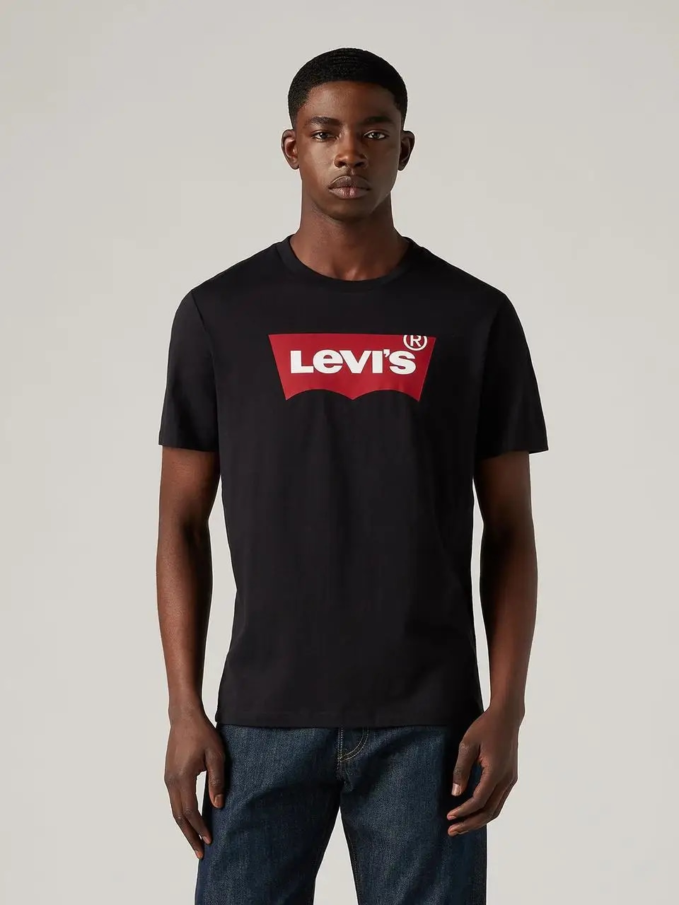 Акція на Футболка бавовняна чоловіча Levi's Graphic Setin Neck 177141468 L Чорна з принтом від Rozetka