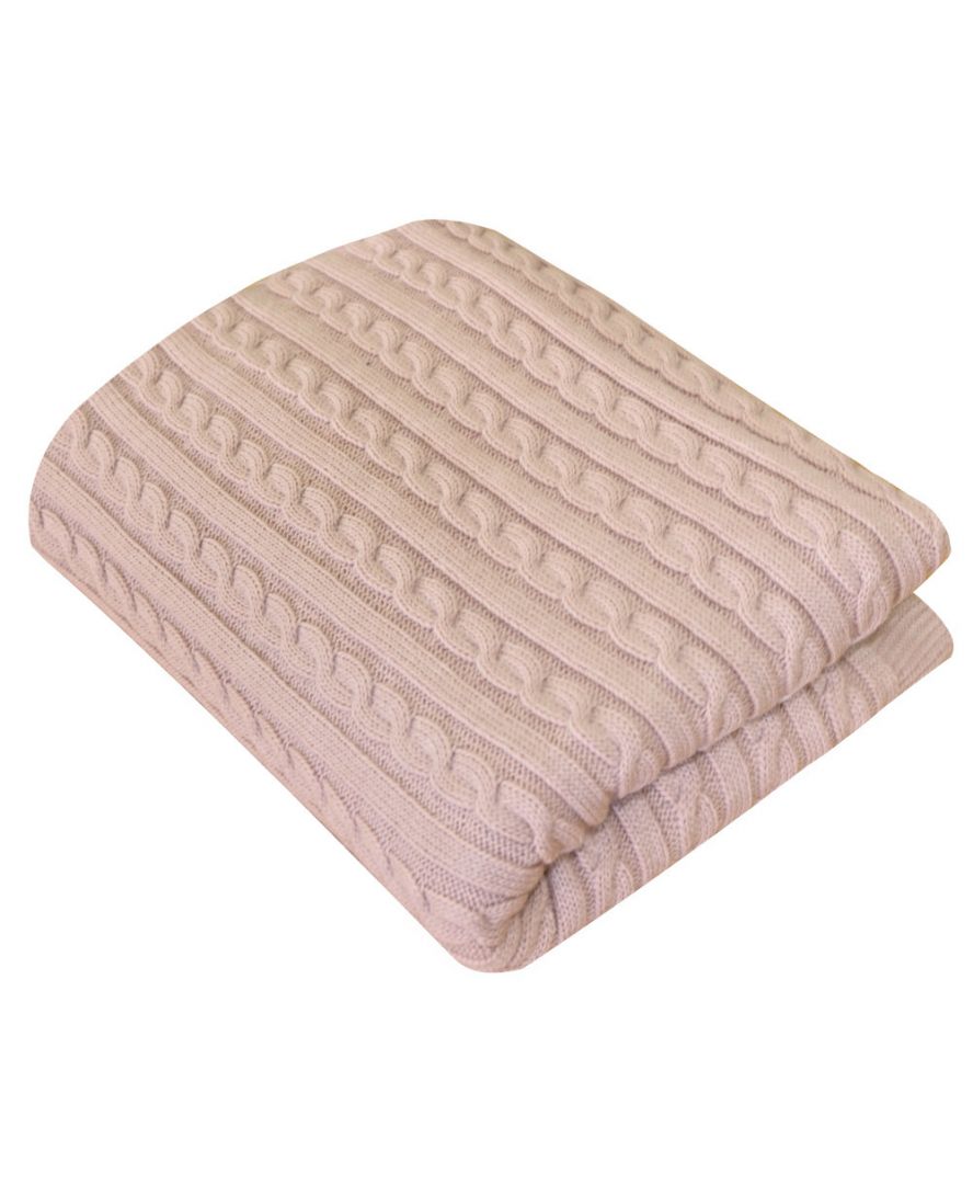 

Плед вязаный Прованс SOFT косы Пудра (150) 90*130 см акриловый арт.011686