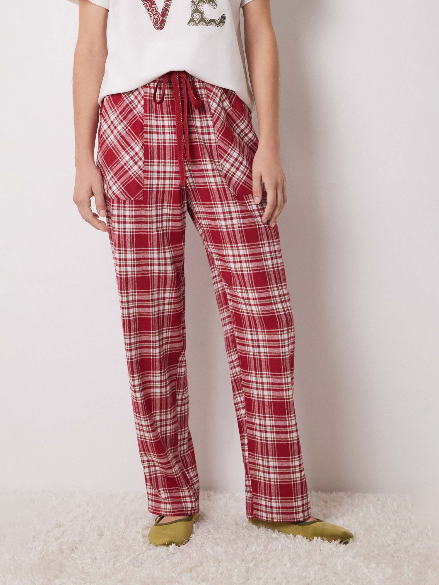 Акція на Піжамні штани жіночі бавовняні Women'Secret Mml Check Red Pants 3708469 XS від Rozetka