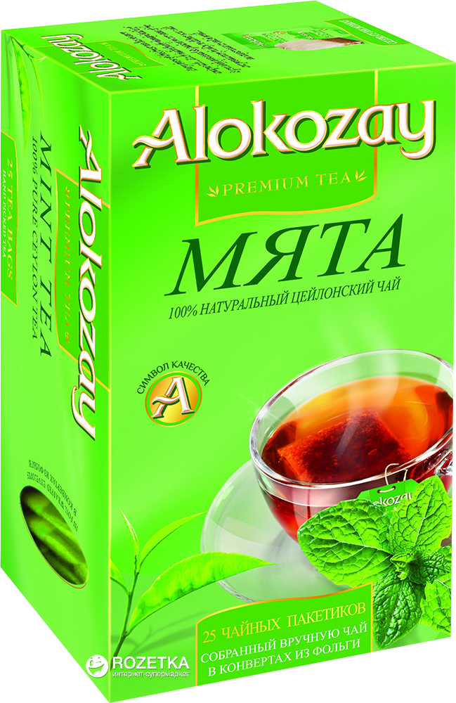 Чай черный с мятой пакетированный Alokozay 25 x 2 г (6291101131036 ...