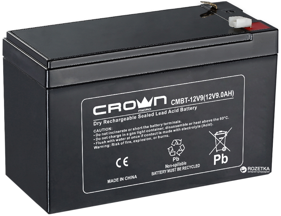 Аккумуляторная батарея Crown 12V 9Ah (CMBT-12V9) – фото, отзывы ...