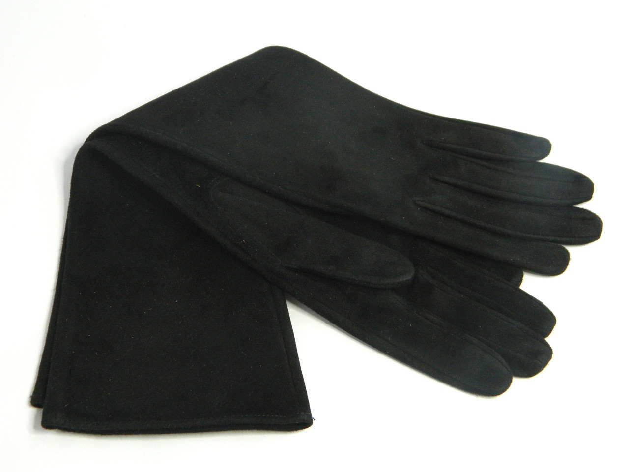

Перчатки женские замшевые Alpa Gloves 044-15 удлиненные до локтя черные размер 6,5