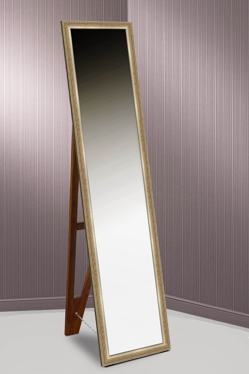

Зеркало напольное в раме Factura с деревянной подставкой Light brown 45х169 светло-коричневый