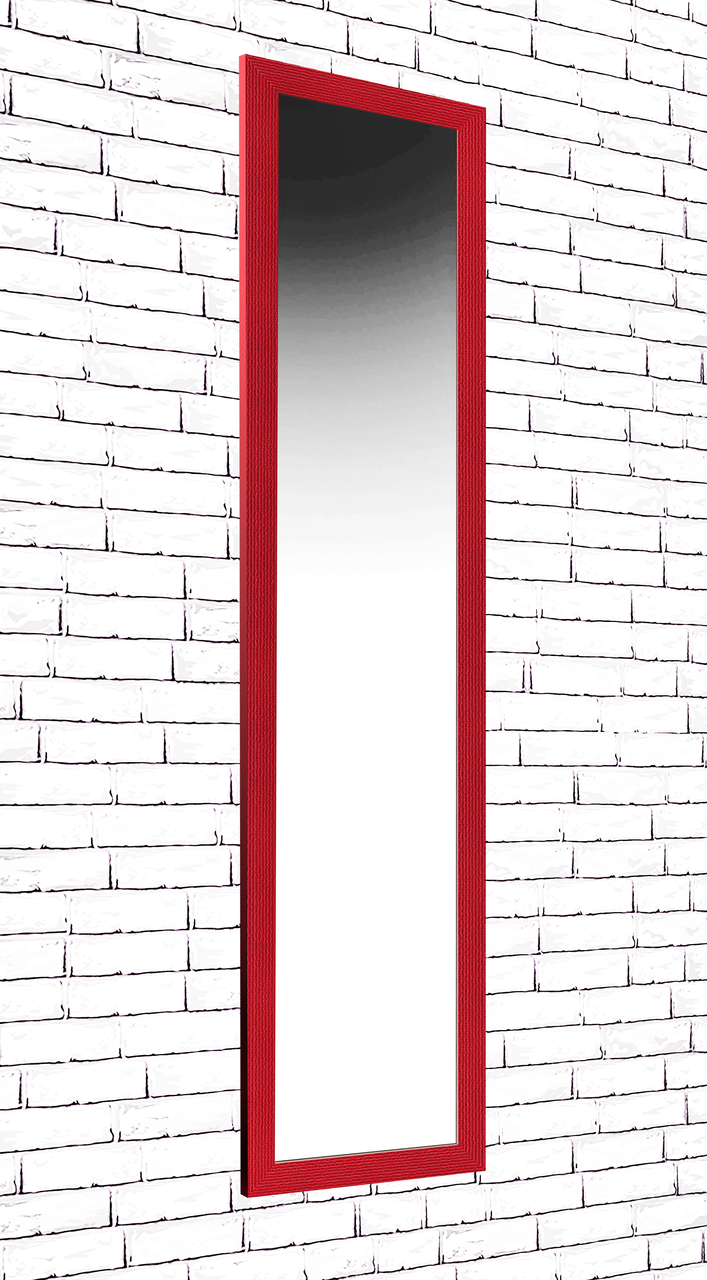 

Зеркало настенное в раме Factura Small cube Red 45х167 см красное