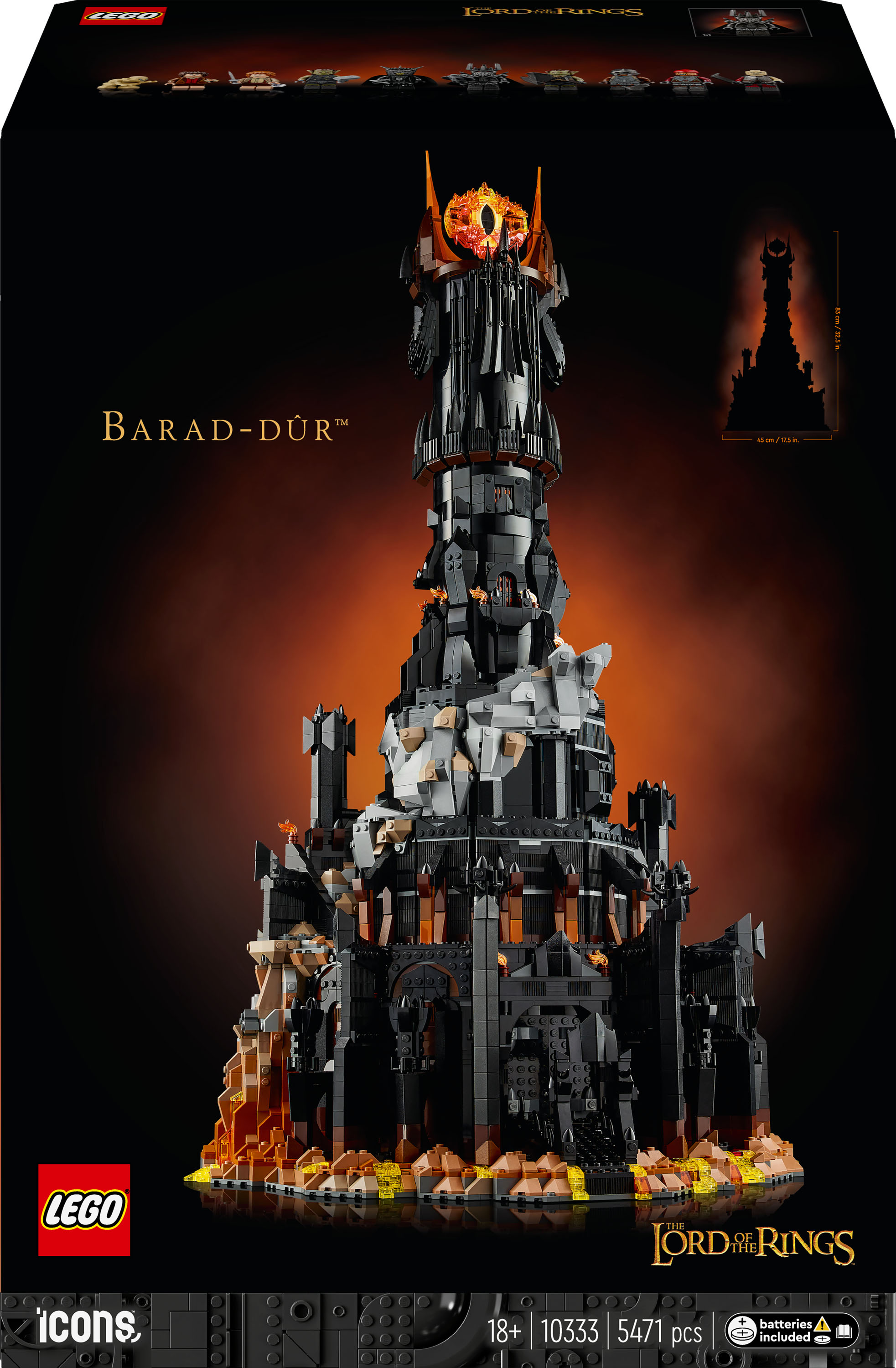 Конструктор LEGO Icons Властелин колец: Барад-дур 5471 деталь